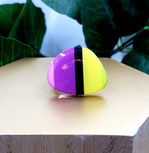 Load image into Gallery viewer, Rainbow Love Domed Ring (Various Options)