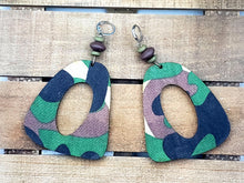 Load image into Gallery viewer, "She Is Fierce" Hoop Earring- Camouflage
