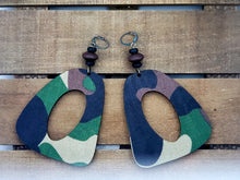 Load image into Gallery viewer, "She Is Fierce" Hoop Earring- Camouflage