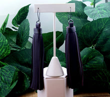Load image into Gallery viewer, Chic Tassel Leather Earrings - All Black