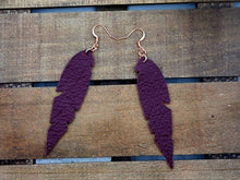 Load image into Gallery viewer, Small Feather Leather Earrings (Various Options)