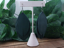 Load image into Gallery viewer, Fat Leaf Fringe Leather Earrings (Various Options)