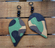 Load image into Gallery viewer, Camouflage Dagger Wood Dangles
