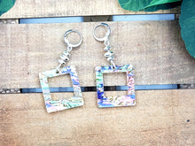 Load image into Gallery viewer, Rounded & Squared Hoop Earrings w/Cubed Stones (Med) - (Various Options)