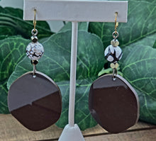 Load image into Gallery viewer, Saucy Camo Dangle Earrings w/Semi Precious Stones -SMALL