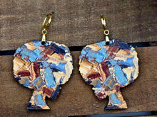 Load image into Gallery viewer, WOOD & ABSTRACT PAINTED Naturally "DOPE" Afro Sistah Earrings - STATEMENT EARRINGS