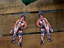 Load image into Gallery viewer, Affirmation Gym Selfie Dangles Earrings (Customizable - Upload Your Own Image)