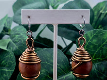 Load image into Gallery viewer, The Spiraled Ball Wood Dangles - MED - (VARIOUS OPTIONS)