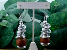 Load image into Gallery viewer, The Spiraled EXTRA Ball Wood Dangles - (VARIOUS OPTIONS)