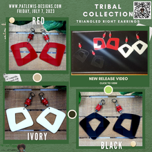 Load image into Gallery viewer, Triangled Right Hoop Earrings - Ivory (Tribal Collection)