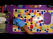 Load and play video in Gallery viewer, Hand Painted Abstract Hoop Dangles