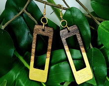 Load image into Gallery viewer, Rectangled Hoop Earrings - WOOD
