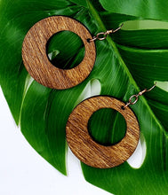 Load image into Gallery viewer, Round Hoop Earrings - WOOD