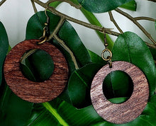 Load image into Gallery viewer, Round Hoop Earrings - WOOD