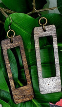 Load image into Gallery viewer, Rectangled Hoop Earrings - WOOD