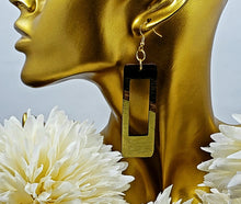 Load image into Gallery viewer, Rectangled Hoop Earrings - WOOD