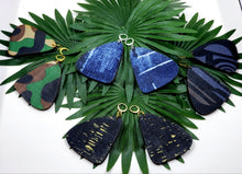 Load image into Gallery viewer, Fabric Covered Wood Earrings - The ROUNDED CURVE COLLECTION, Style#6A