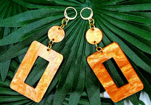 Load image into Gallery viewer, RECTANGLED Hoop Dangle Earrings