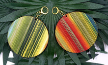 Load image into Gallery viewer, Round Fabric Covered Wood Earrings