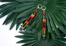 Load image into Gallery viewer, SUPER SLIM RECTANGLED Loopy Long Earrings - WOOD