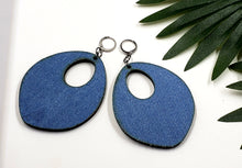 Load image into Gallery viewer, Fabric Covered Wood Earrings - SPADED Hoops