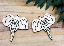 Load image into Gallery viewer, EARRING BLANKS - Elephant "Strength" Earrings - WOOD Earring Blanks UNFINISHED - Per Pair