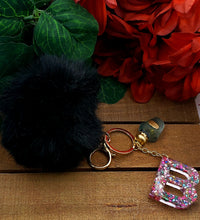 Load image into Gallery viewer, Initial Faux Fur Glamour Key Chain