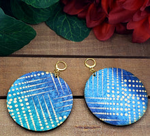 Load image into Gallery viewer, Round Fabric Covered Wood Earrings