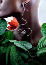 Load image into Gallery viewer, She is Grey & Silver Swirl Wire Earrings