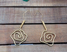 Load image into Gallery viewer, The Gold Rose Wire Earrings