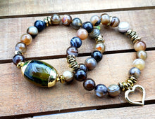 Load image into Gallery viewer, Brown Stone Bracelet Set