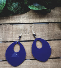 Load image into Gallery viewer, Spaded Hoop Earrings w/Precious Stones