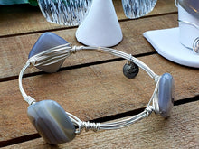 Load image into Gallery viewer, Diamond Agate Bangle, Earrings & Ring Set