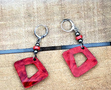 Load image into Gallery viewer, MINI Triangled Right Hoop Earrings w/Precious Stones