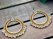 Load image into Gallery viewer, Golden Fire (Brick Stitch) Earrings