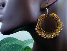 Load image into Gallery viewer, Golden Fire (Brick Stitch) Earrings