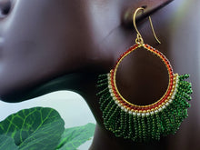 Load image into Gallery viewer, Emerald Queen (Brick Stitch) Earrings