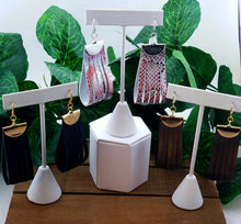 Load image into Gallery viewer, 3D Belted Fringe Leather Earrings
