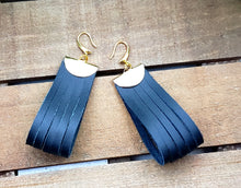 Load image into Gallery viewer, 3D Belted Fringe Leather Earrings