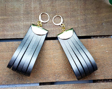 Load image into Gallery viewer, 3D Belted Fringe Leather Earrings