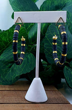 Load image into Gallery viewer, Black & Gold Classic Hoop Wire Earrings (Small)