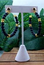 Load image into Gallery viewer, Black & Gold Classic Hoop Wire Earrings (Small)