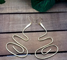 Load image into Gallery viewer, She is Swirled Gold Wire Earrings