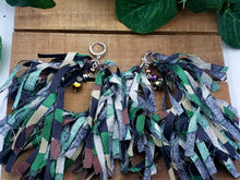 Load image into Gallery viewer, Camo Fringe Hoop Earrings