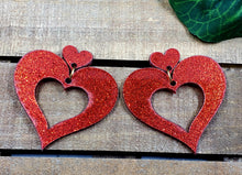 Load image into Gallery viewer, LG HEART Dangle Earrings