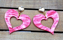 Load image into Gallery viewer, LG HEART Dangle Earrings