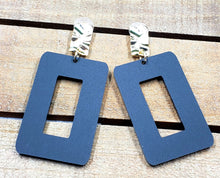 Load image into Gallery viewer, The Classic Rectangled Hoop Gold Post Earrings