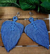 Load image into Gallery viewer, Angel Wings & Feathers (Macrame) Earrings