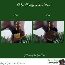 Load image into Gallery viewer, The "Africa" Earrings GLITTERED (Black & Bronze)