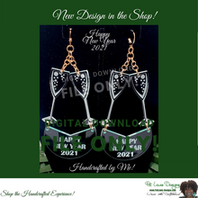 Load image into Gallery viewer, DIGITAL SVG FILE ONLY!!! - Champagne Glass XXXX Dangle Earrings